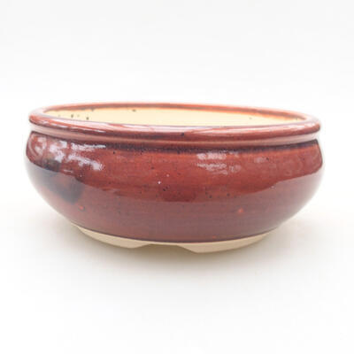 Keramik Bonsai Schüssel 13 x 13 x 5 cm, burgunder Farbe - 1