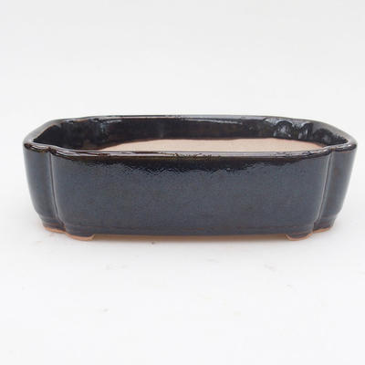 Keramik-Bonsaischale 15,5 x 11,5 x 4,5 cm, schwarzblaue Farbe - 1