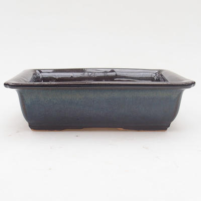 Keramik-Bonsaischale 14 x 10,5 x 4 cm, schwarzblaue Farbe - 1