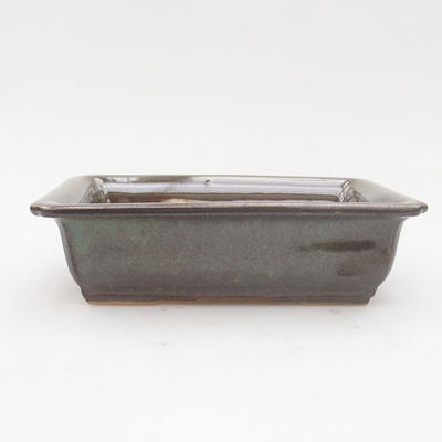 Keramik-Bonsaischale 14 x 10,5 x 4 cm, graugrüne Farbe - 1