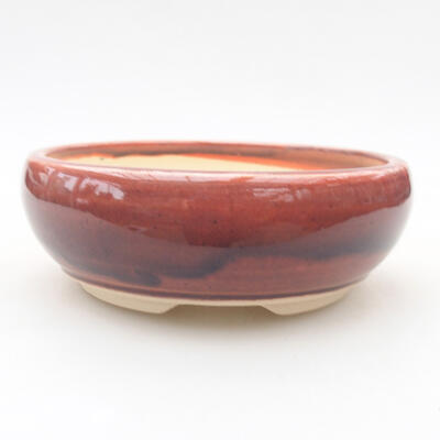 Keramik Bonsai Schüssel 13 x 13 x 4,5 cm, burgunder Farbe - 1