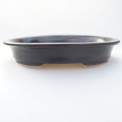 Keramik Bonsai Schüssel 12,5 x 10,5 x 2 cm, Metallfarbe - 1