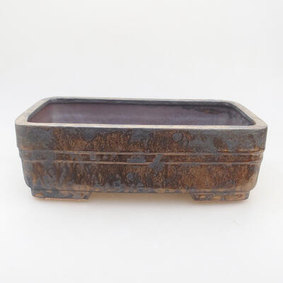 Keramische Bonsai-Schale 26 x 18,5 x 7,5 cm, Metallfarbe - 1
