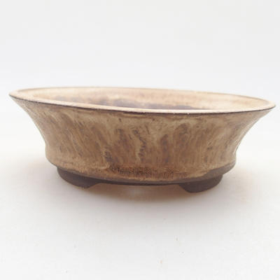 Keramik Bonsai Schüssel 10 x 10 x 3 cm, beige Farbe - 1