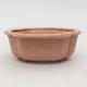 Keramik Bonsai Schüssel 13 x 10 x 5 cm, Farbe rosa - 1/3