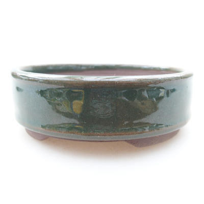 Keramische Bonsai-Schale 9 x 9 x 3 cm, Farbe grün - 1
