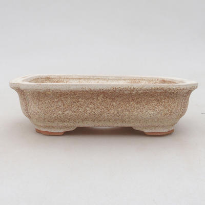 Keramik Bonsai Schüssel 14 x 11 x 4 cm, beige Farbe - 1