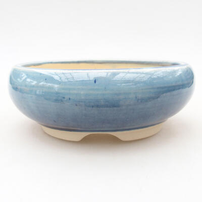 Keramische Bonsai-Schale 14 x 14 x 5 cm, Farbe blau - 1