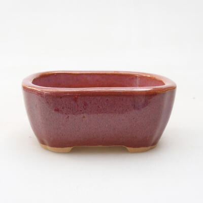 Bonsaischale aus Keramik 8,5 x 7 x 3,5 cm, Farbe rosabraun - 1