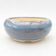 Keramische Bonsai-Schale 12,5 x 12,5 x 5,5 cm, Farbe blau - 1/3