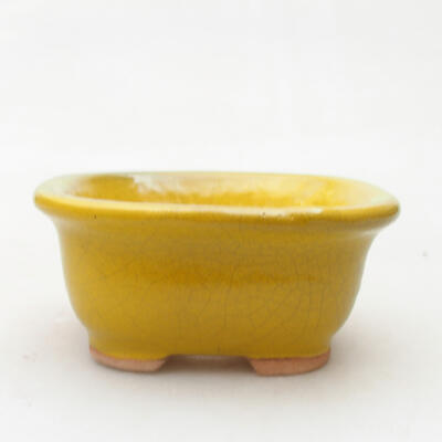 Bonsaischale aus Keramik 8,5 x 7,5 x 4 cm, Farbe gelb - 1