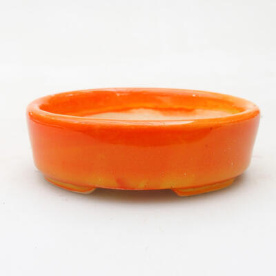 Bonsaischale aus Keramik 9 x 8,5 x 2,5 cm, Farbe orange - 1