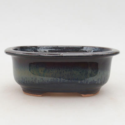Keramische Bonsai-Schale 15,5 x 13 x 5,5 cm, braun-blaue Farbe - 1