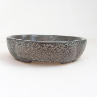 Bonsaischale aus Keramik 10,5 x 10,5 x 2,5 cm, Farbe grau - 1