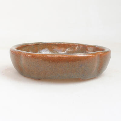 Bonsaischale aus Keramik 10,5 x 10,5 x 2,5 cm, Farbe braun - 1