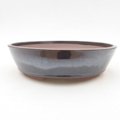 Keramische Bonsai-Schale 18,5 x 18,5 x 4,5 cm, Metallfarbe - 1