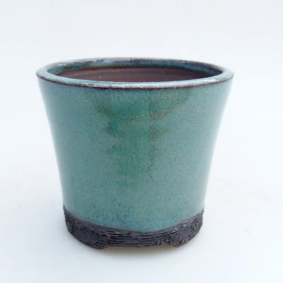 Bonsaischale aus Keramik 8 x 8 x 7,5 cm, Farbe grün - 1
