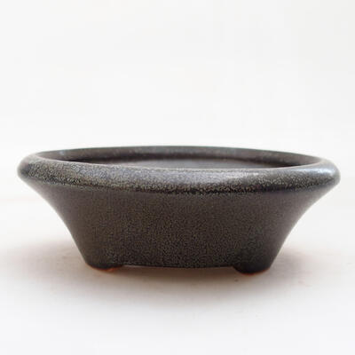 Bonsaischale aus Keramik 13 x 13 x 4 cm, Farbe grau - 1