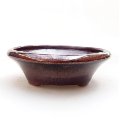 Bonsaischale aus Keramik 13 x 13 x 4 cm, Farbe bräunlich schwarz - 1