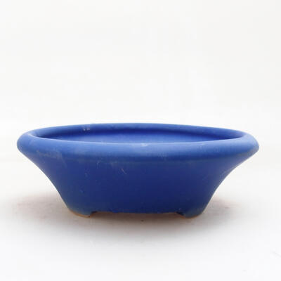 Bonsaischale aus Keramik 13 x 13 x 4 cm, Farbe blau - 1