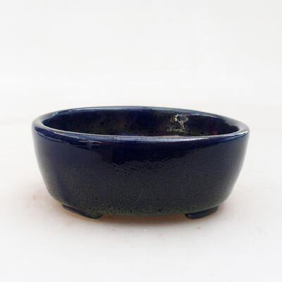 Bonsaischale aus Keramik 9,5 x 8 x 3,5 cm, Farbe blau-grün - 1