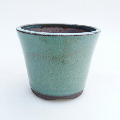 Bonsaischale aus Keramik 8 x 8 x 7 cm, Farbe grün - 1