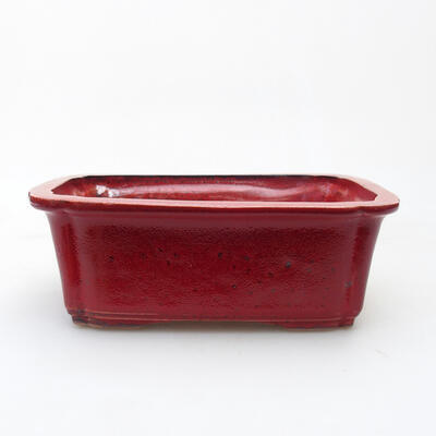 Bonsaischale aus Keramik 17 x 12,5 x 6 cm, Farbe rot - 1