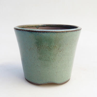 Bonsaischale aus Keramik 8 x 8 x 6,5 cm, Farbe grün - 1