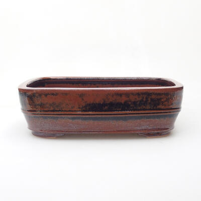 Bonsaischale aus Keramik 24,5 x 19 x 7,5 cm, Farbe bräunlich schwarz - 1