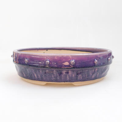 Bonsaischale aus Keramik 20,5 x 20,5 x 6 cm, Farbe lila - 1