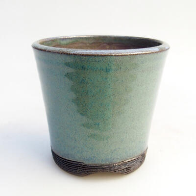 Bonsaischale aus Keramik 8 x 8 x 7,5 cm, Farbe grün - 1
