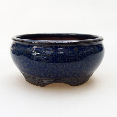 Bonsaischale aus Keramik 10 x 10 x 5 cm, Farbe blau - 1