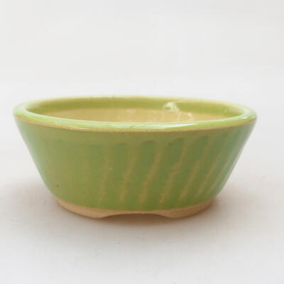 Bonsaischale aus Keramik 8,5 x 8,5 x 3,5 cm, Farbe grün - 1