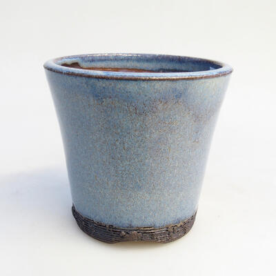 Bonsaischale aus Keramik 8 x 8 x 8 cm, Farbe blau - 1