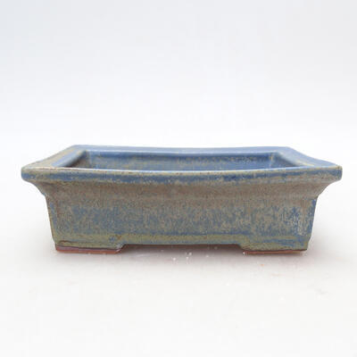 Bonsaischale aus Keramik 13 x 10 x 4 cm, Farbe blau-braun - 1