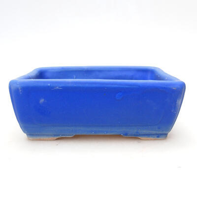 Bonsaischale aus Keramik 12,5 x 9,5 x 4,5 cm, Farbe blau - 1