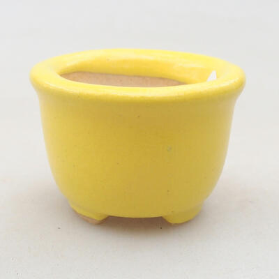 Mini Bonsai Schüssel 3,5 x 3,5 x 2,5 cm, gelbe Farbe - 1