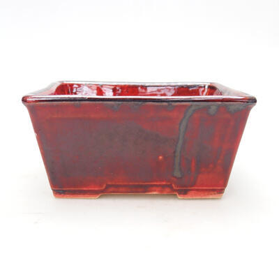 Bonsaischale aus Keramik 12 x 9,5 x 6 cm, Farbe rot - 1