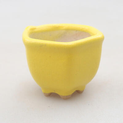 Mini Bonsai Schüssel 3,5 x 3,5 x 3 cm, Farbe gelb - 1