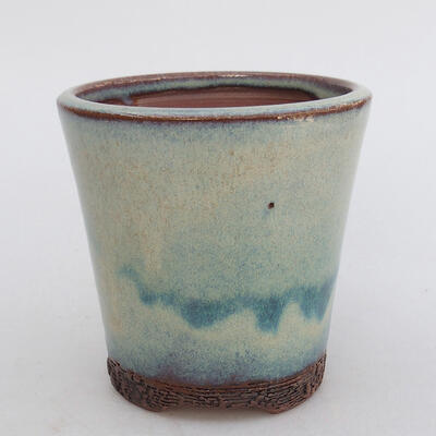 Keramik-Bonsaischale 9 x 9 x 9 cm, Farbe Blau - 1