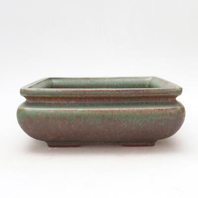 Bonsaischale aus Keramik 15 x 15 x 6 cm, Farbe grün-braun - 1