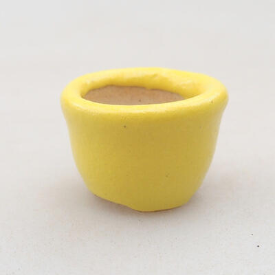 Mini Bonsai Schüssel 2 x 2 x 1,5 cm, Farbe gelb - 1