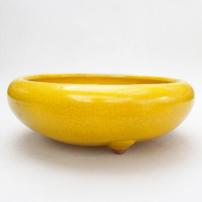 Bonsaischale aus Keramik 20 x 20 x 6,5 cm, Farbe gelb - 1