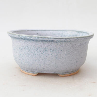 Bonsaischale aus Keramik 12 x 10 x 5,5 cm, Farbe blau-weiß - 1