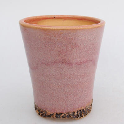 Keramik-Bonsaischale 8,5 x 8,5 x 9,5 cm, Farbe bräunlich-rosa - 1