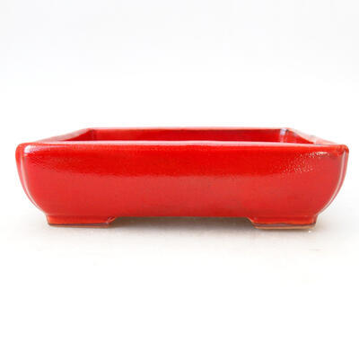 Bonsaischale aus Keramik 14 x 10,5 x 4 cm, Farbe rot - 1
