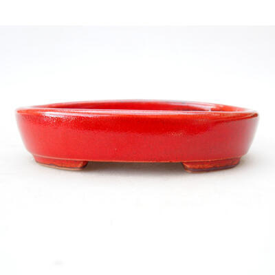 Bonsaischale aus Keramik 11,5 x 9,5 x 2,5 cm, Farbe rot - 1
