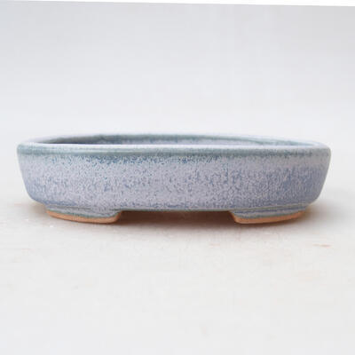 Bonsaischale aus Keramik 11,5 x 9,5 x 2,5 cm, Farbe blau-weiß - 1