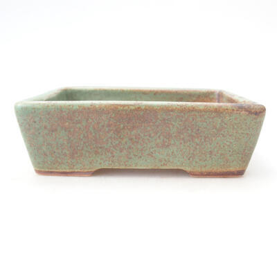 Bonsaischale aus Keramik 12 x 9 x 4 cm, Farbe grün-braun - 1