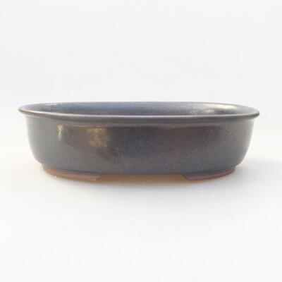 Keramische Bonsai-Schale 18 x 14 x 4,5 cm, graue Farbe - 1
